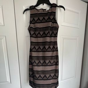 black and tan cocktail dress